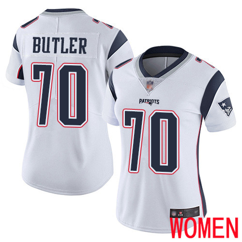 New England Patriots Football 70 Vapor Untouchable Limited White Women Adam Butler Road NFL Jersey